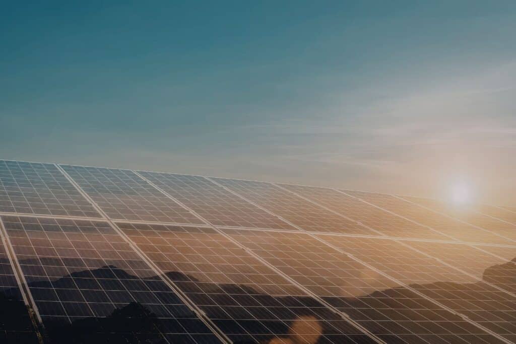 Residential solar panels and home inspection services in Arizona to ensure peak energy performance at sunset.